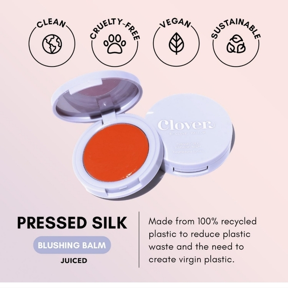 Clover Pressed Silk Blushing Balm In Juiced Clover + Hallow Blush NIB - Picture 3 of 7